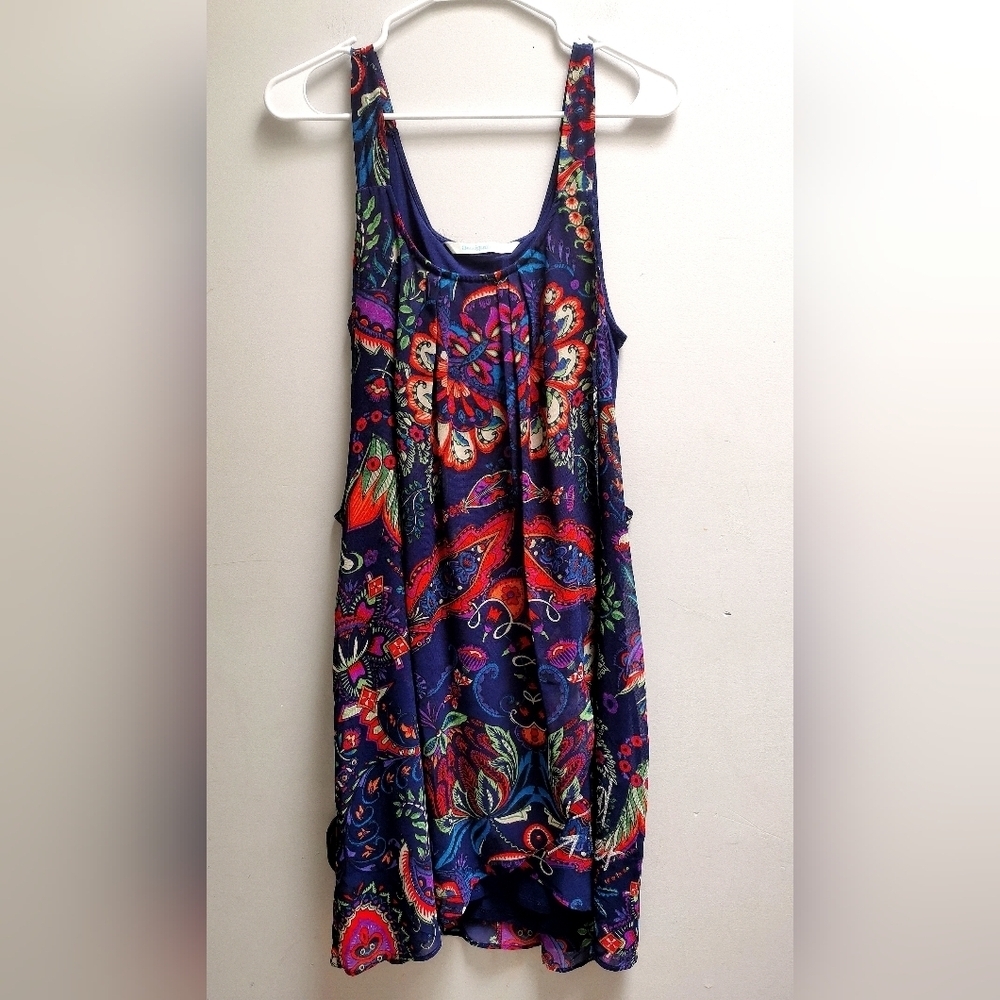 Desigual Floral Printed Dress sleeveless Mesh drees size 44 european like 11 can